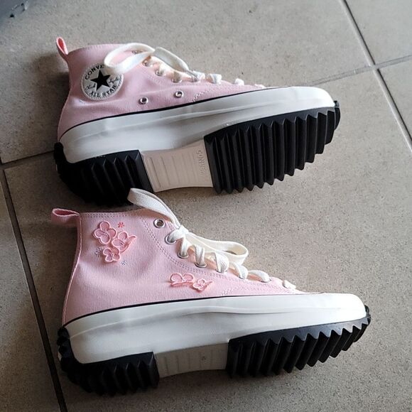 BRAND NEW CONVERSE RUN STAR HIKE PLATFORM 3D FLOWERS WOMEN'S SHOES SNEAKER - Picture 7 of 15